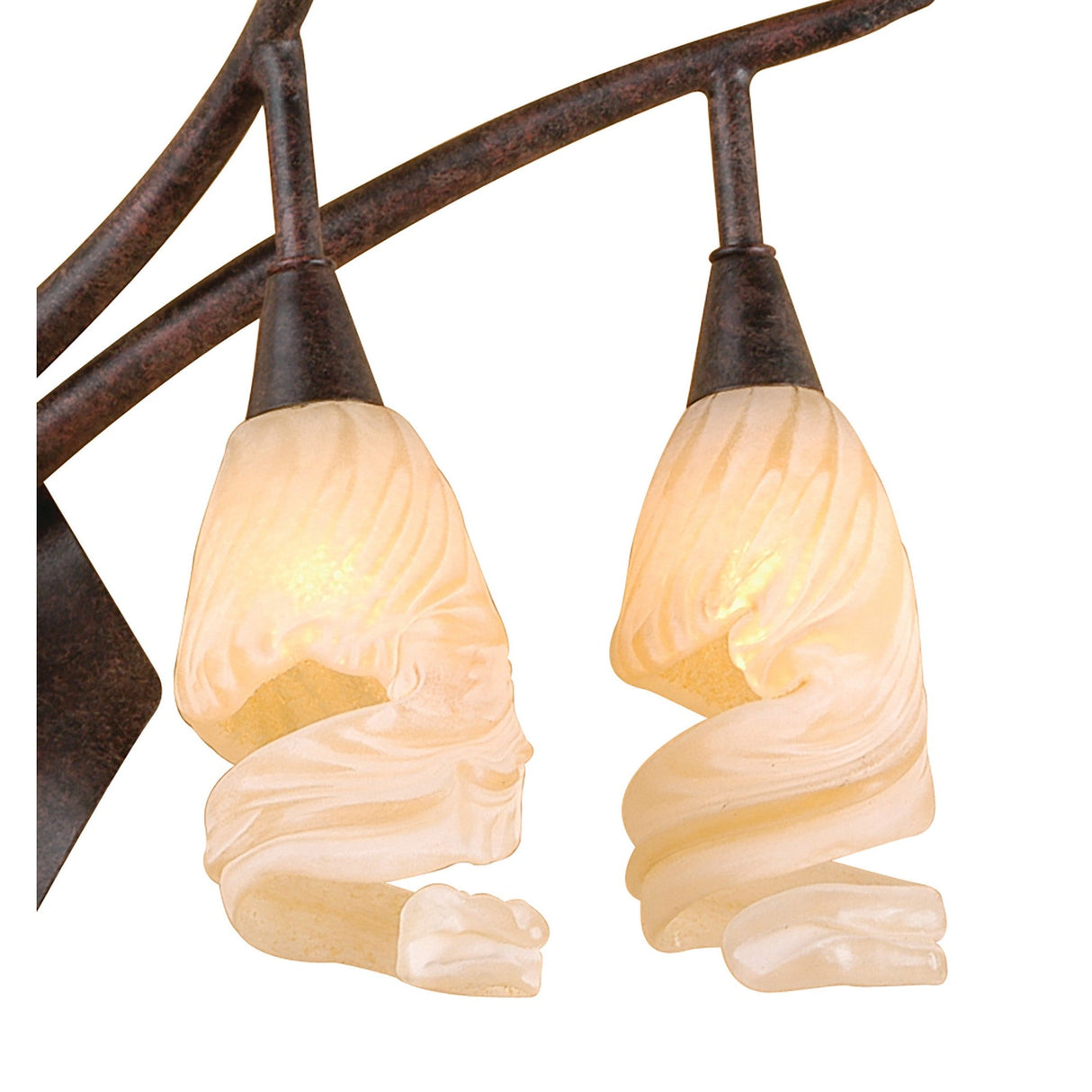 Gaudi Right 2 Light Wall Light With Switch - Brown/Amber