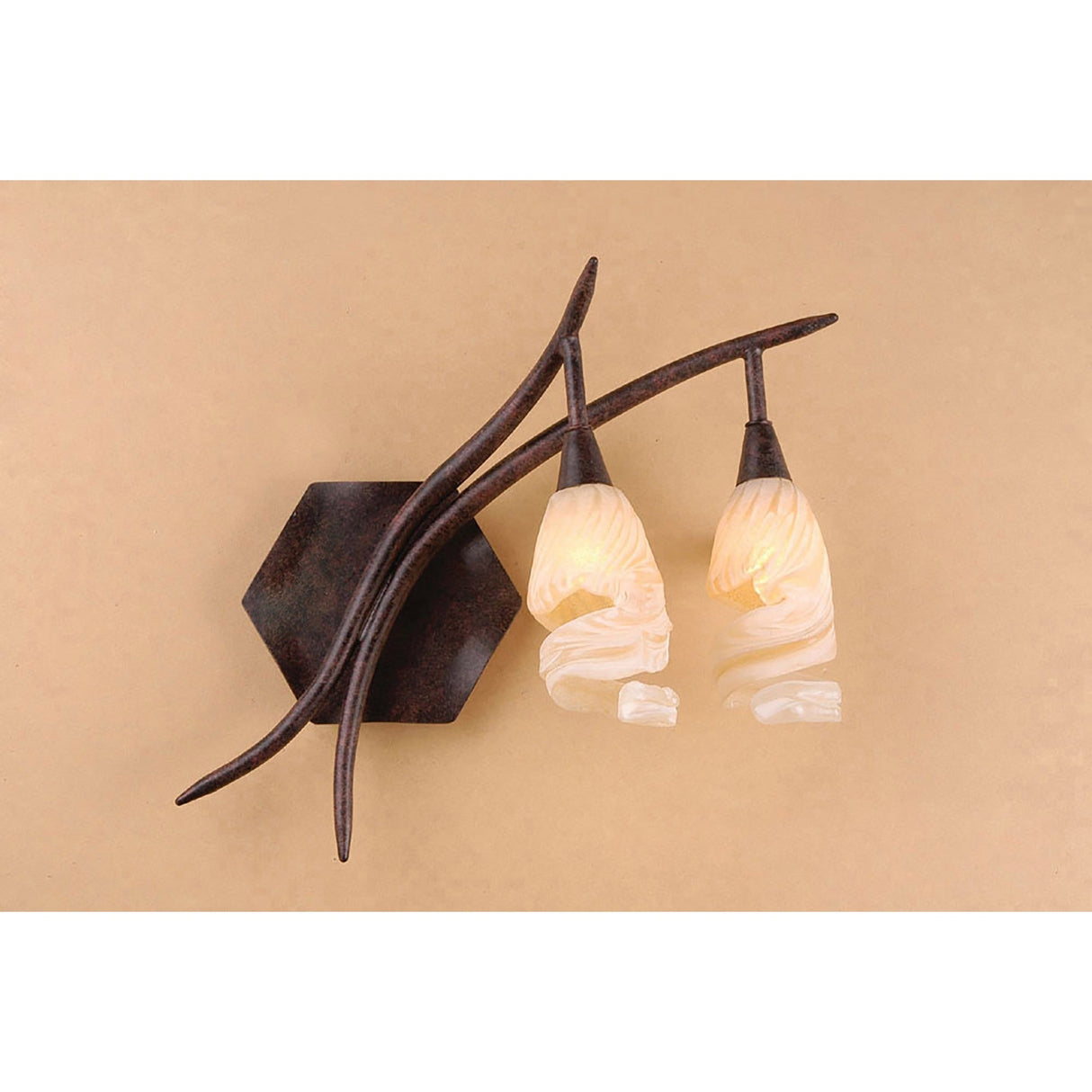 Gaudi Right 2 Light Wall Light - Brown/Amber