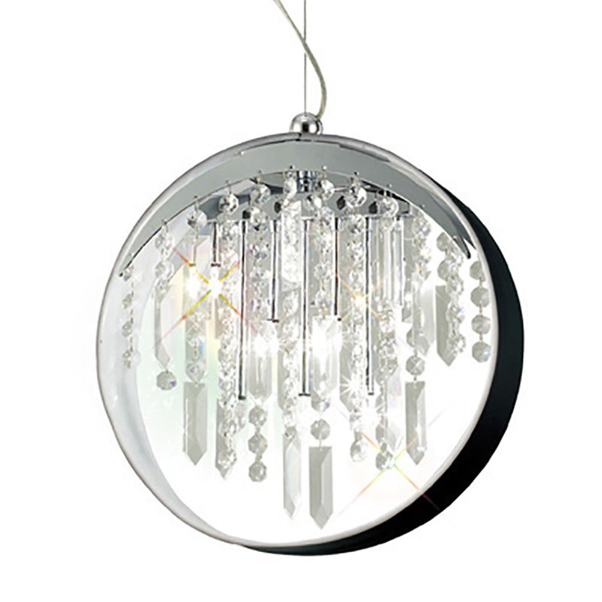 Geo 7 Light Crystal Pendant Light – Polished Chrome