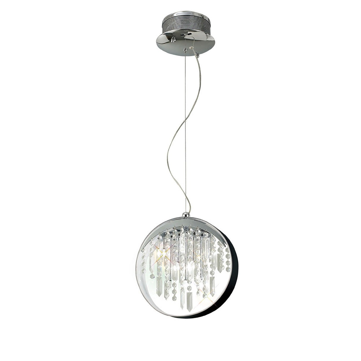 Geo 7 Light Crystal Pendant Light – Polished Chrome