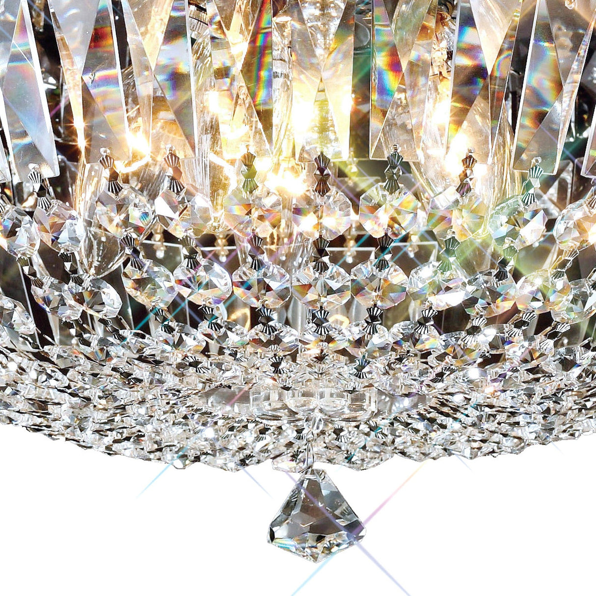 Georgina 3 Light Crystal Flush Ceiling Light - Polished Chrome