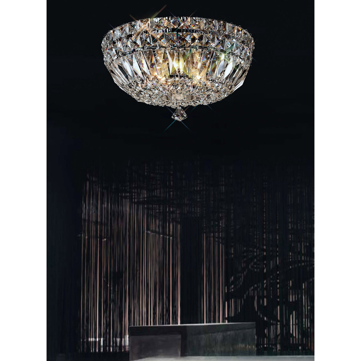 Georgina 5 Light Crystal Flush Ceiling Light - Polished Chrome