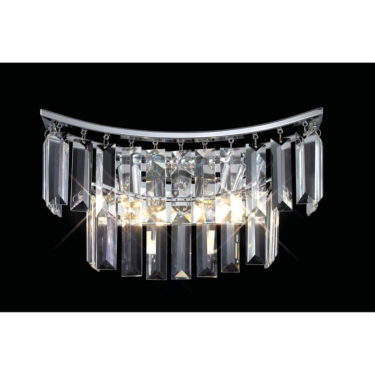 Gianni 2 Light Crystal Wall Light - Polished Chrome