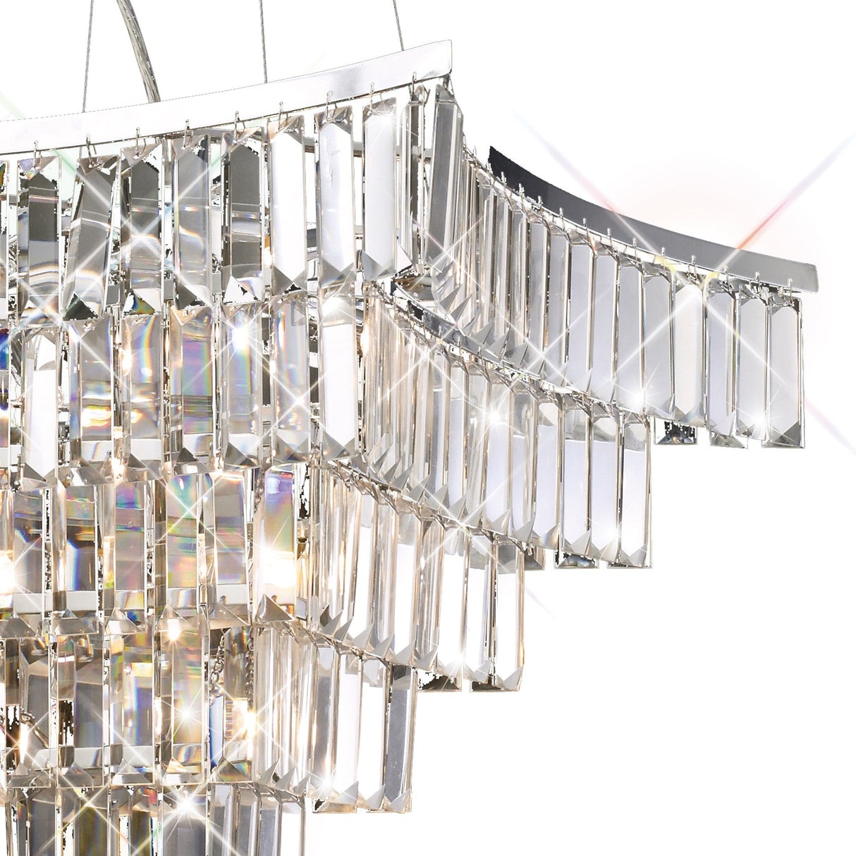 Gianni 9 Light Crystal Suspension Light - Polished Chrome