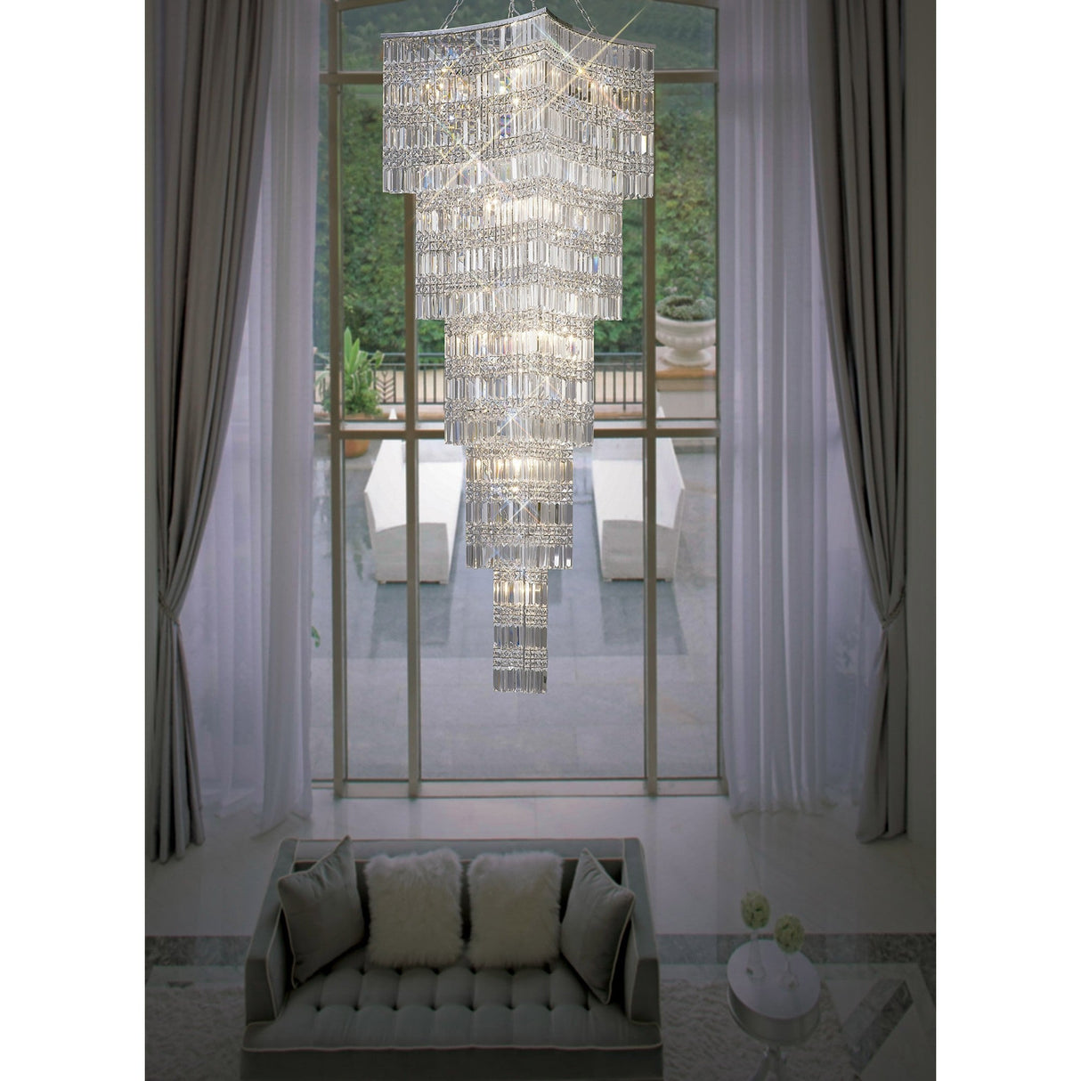 Gianni 5 Tier 15 Light Crystal Chandelier - Polished Chrome