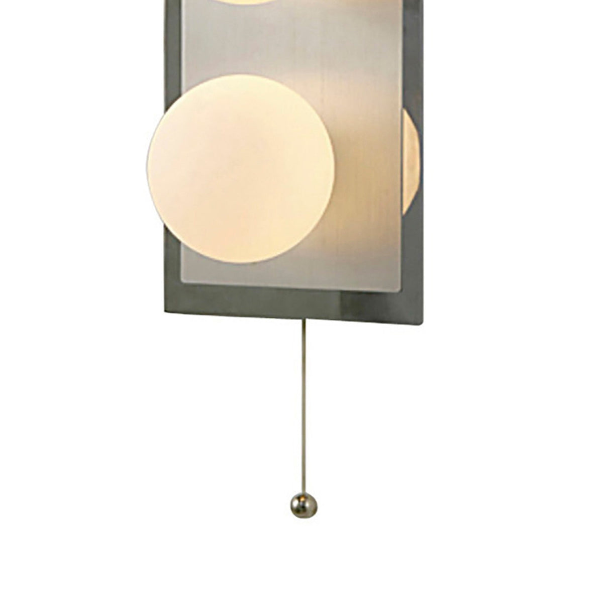 Globe 3 Light Bathroom Wall Lamp With Pull-Cord - Dark Chrome