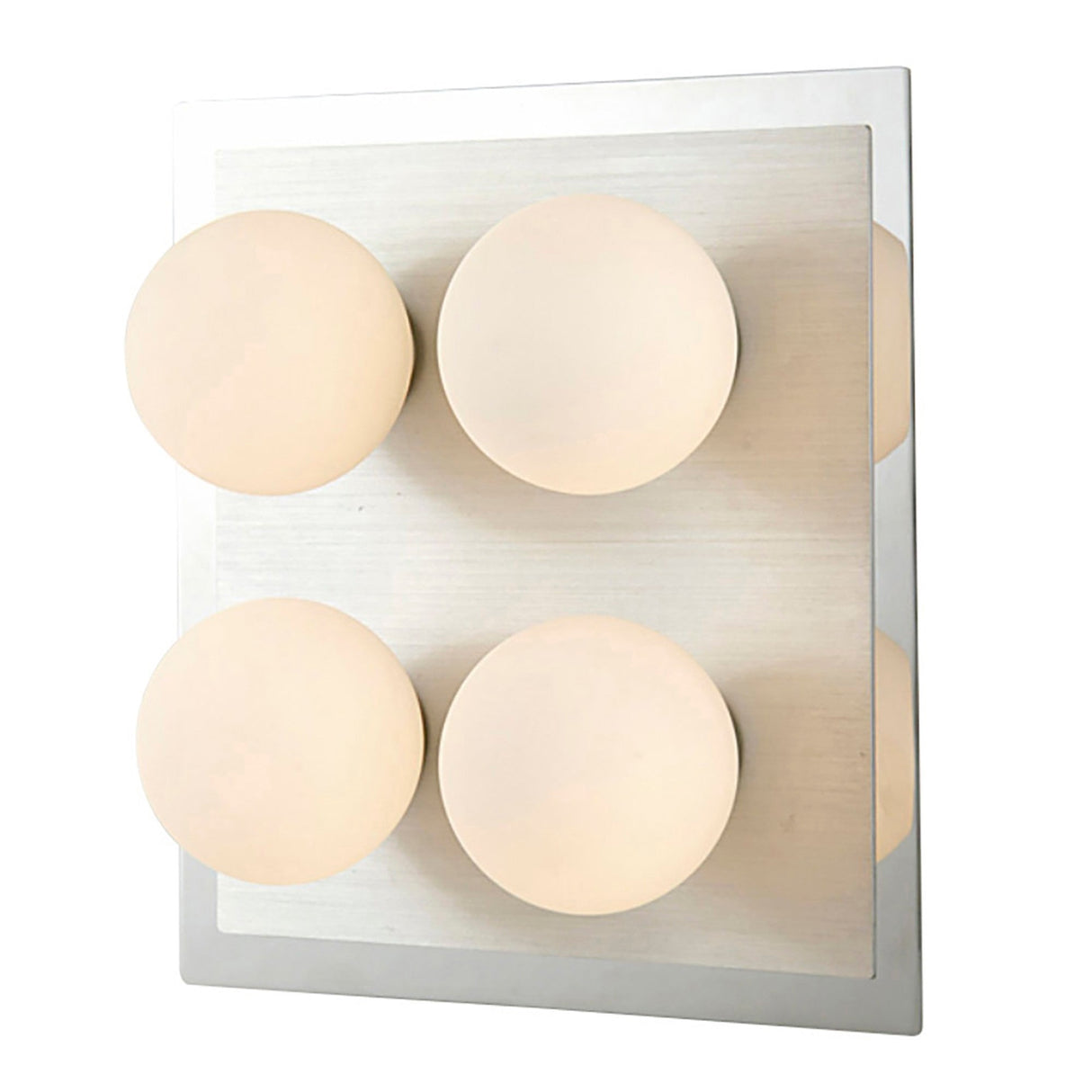 Globe 4 Light Bathroom Opal Glass Flush Ceiling Light - Polished Chrome