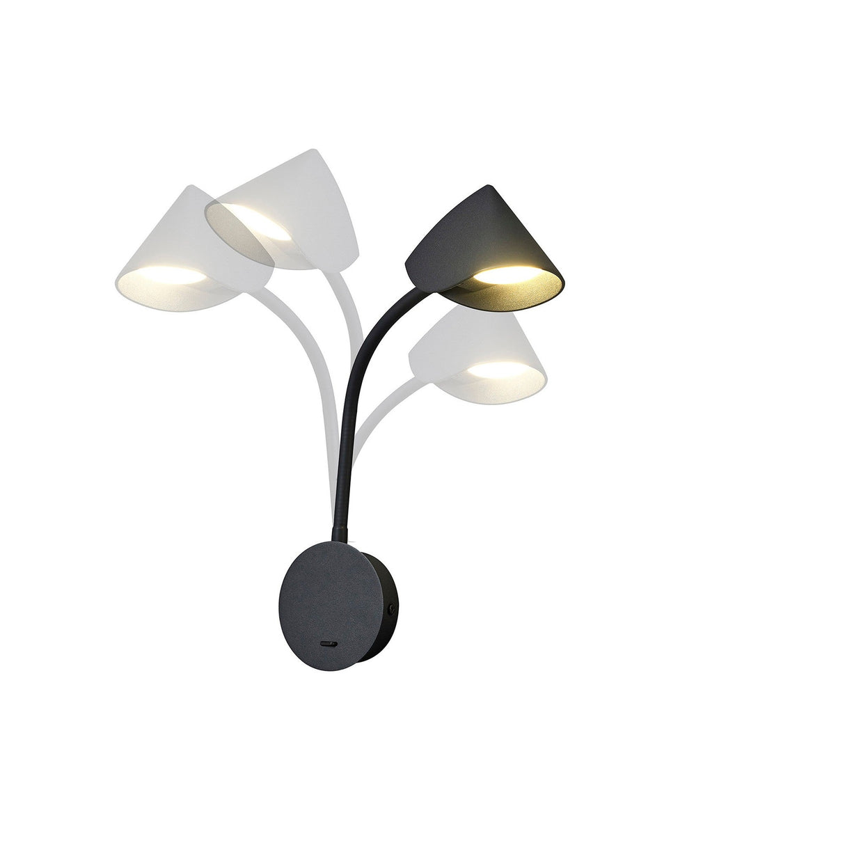 Goa LED Wall Light With Switch 7W 3000K - Black