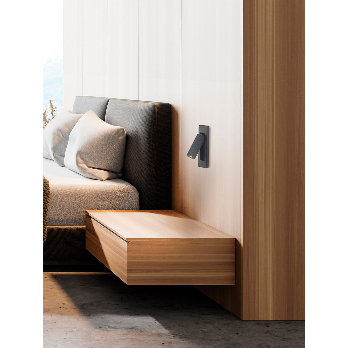 Gokova LED Single Spotlight With Switch - Sand Black