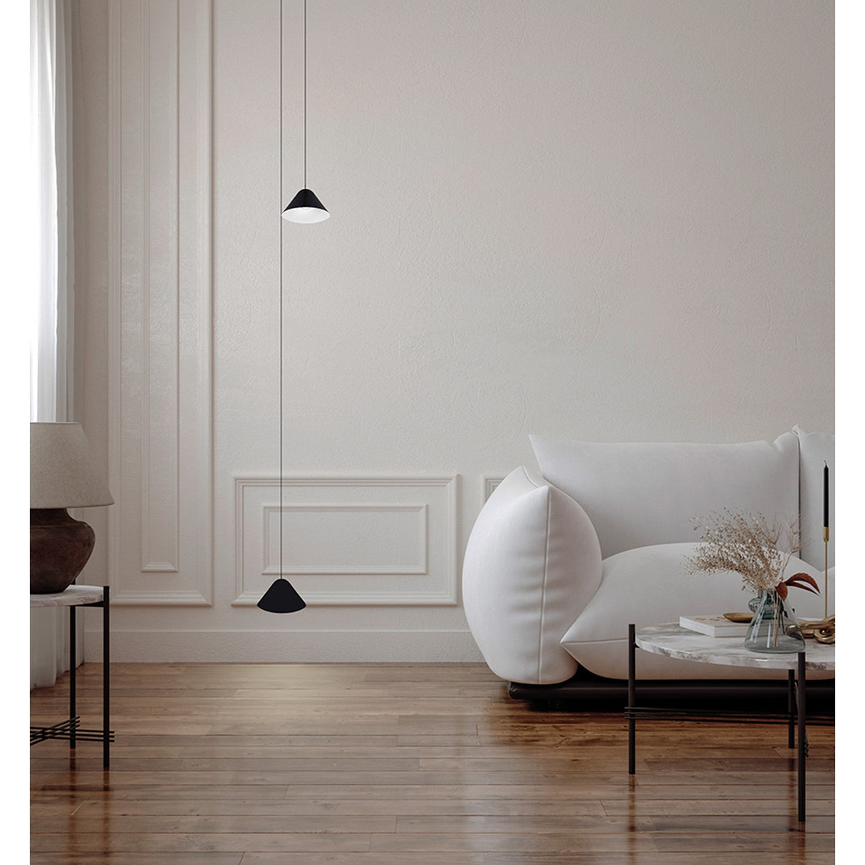 Gruissan 12.3cm Cone LED Pendant Light 5W 3000K - Black & White