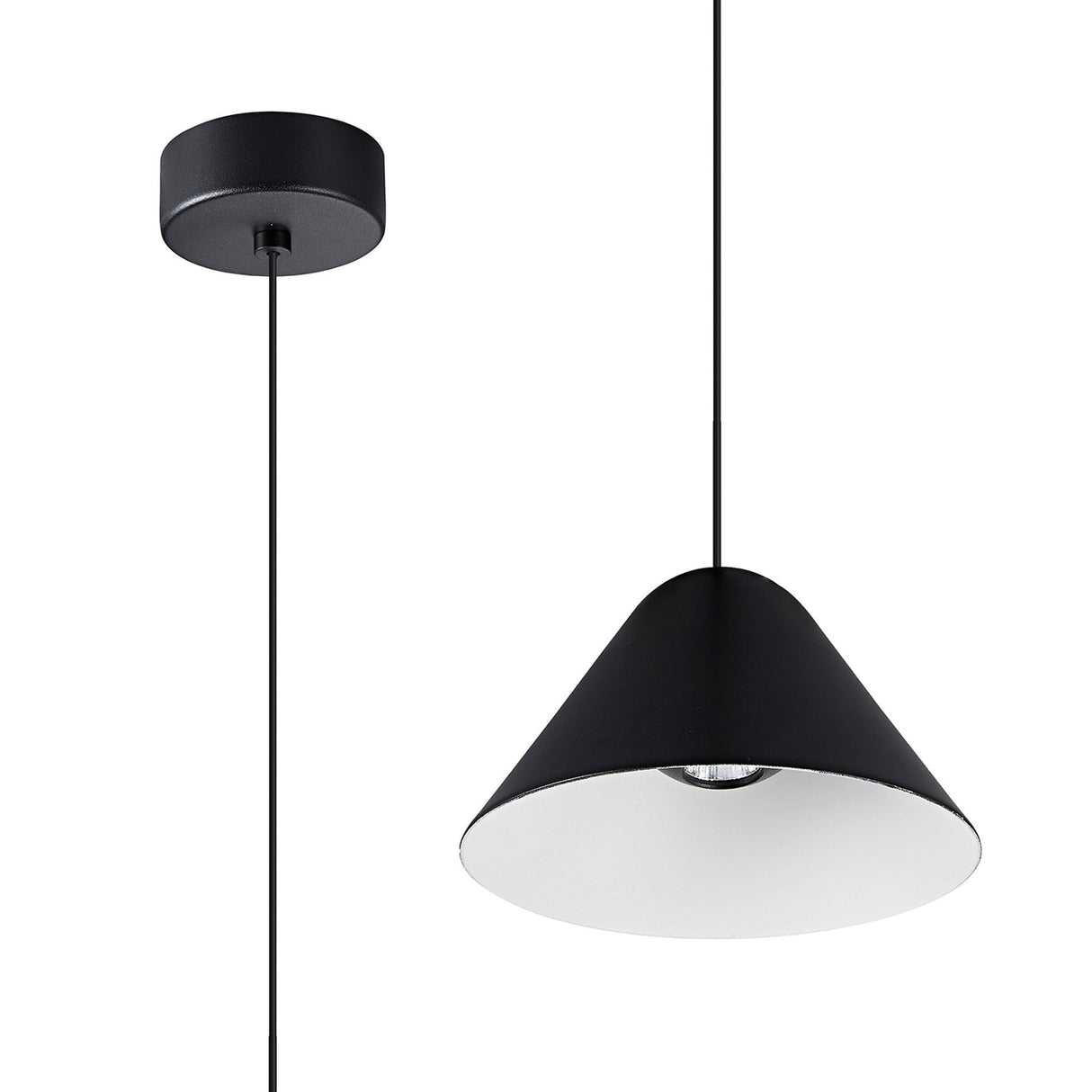 Gruissan 12.3cm Cone LED Pendant Light 5W 3000K - Black & White