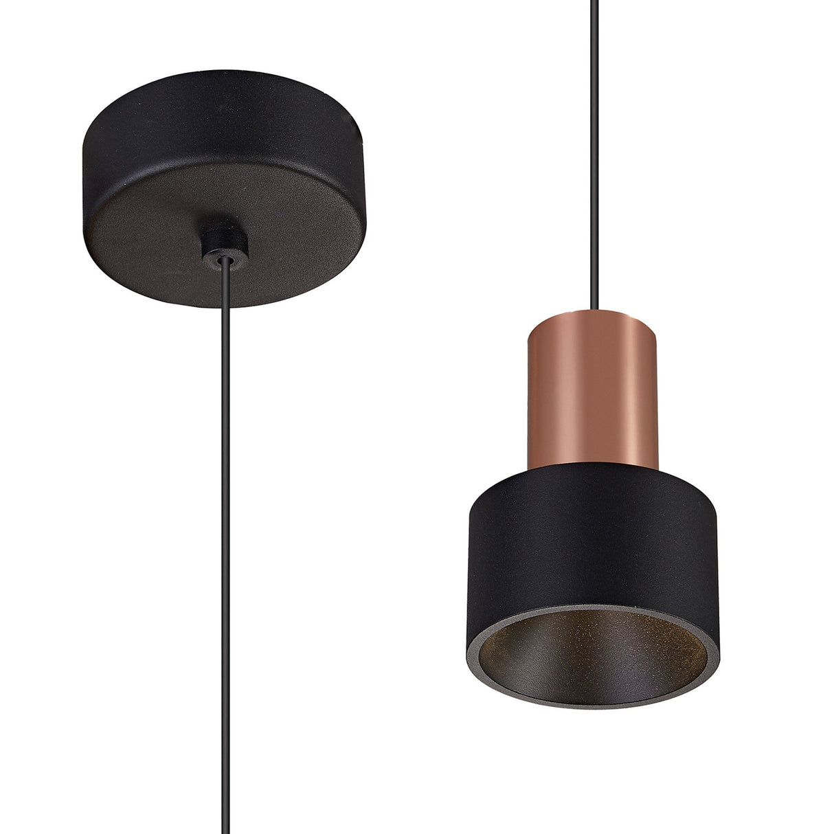 Gruissan 6.5cm LED Pendant Light 5W 3000K - Black & Gold
