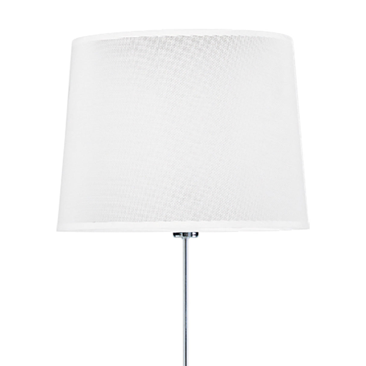 The Habana Telescopic 1 Light Floor Lamp in white and chrome features a sleek, thin stand and is displayed against a plain white background.