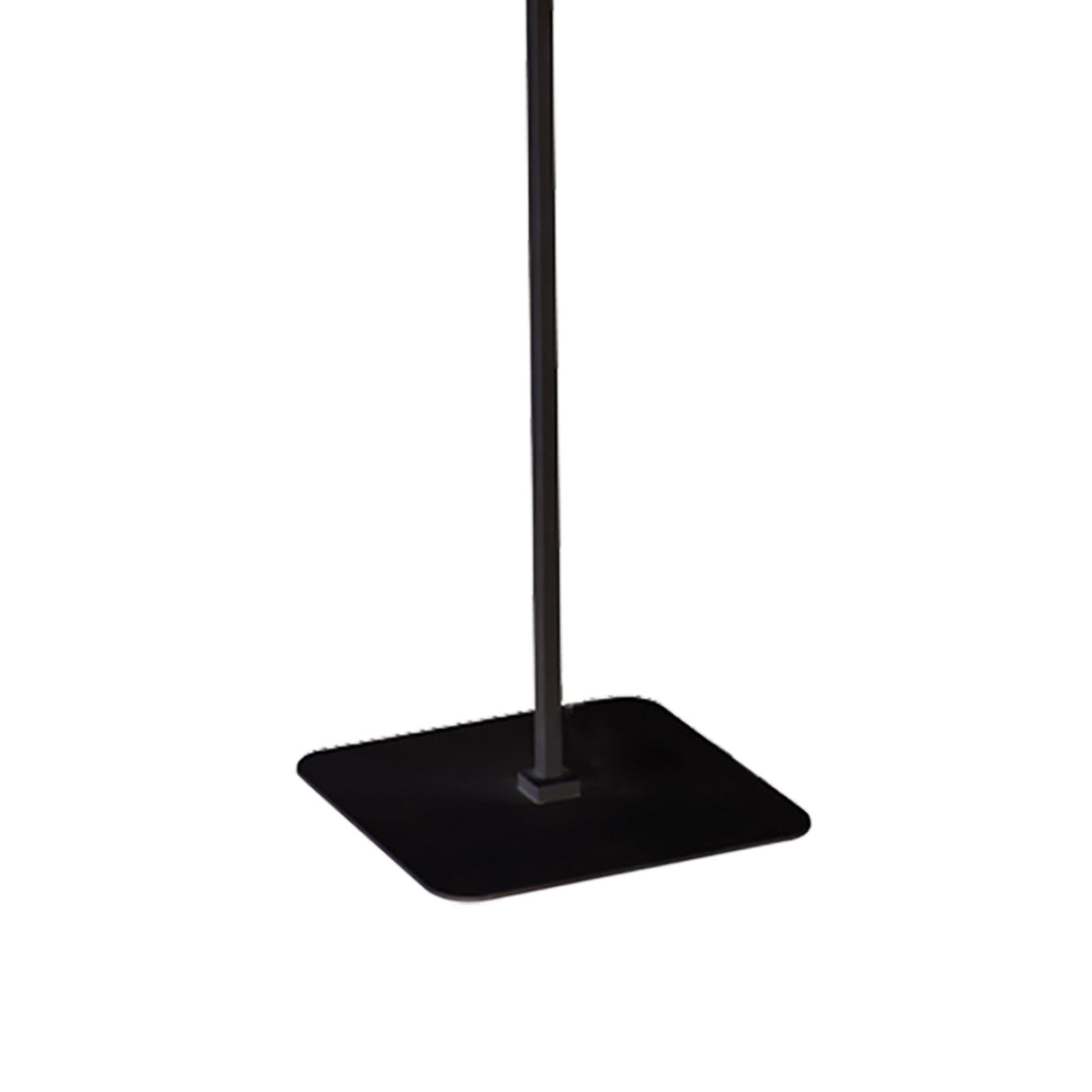 The Habana Telescopic 1 Light Floor Lamp - Black & Chrome (Without Shade) features a black square metal base with a central vertical pole, perfect for supporting a modern or adjustable height lamp, and is shown against a white background.