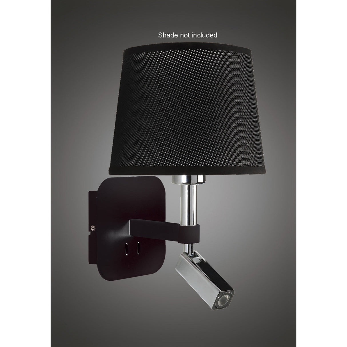 Habana LED Wall/Reading Light - Black (Without Shade)