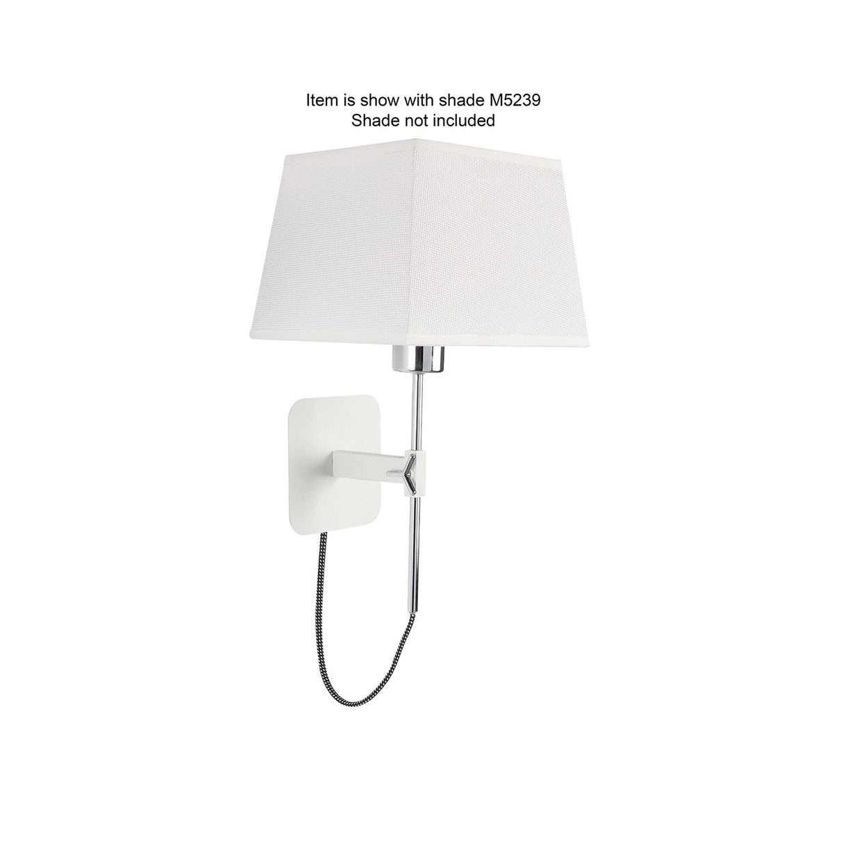 Habana Telescopic 1 Light Wall Light - White/Chrome (Without Shade)