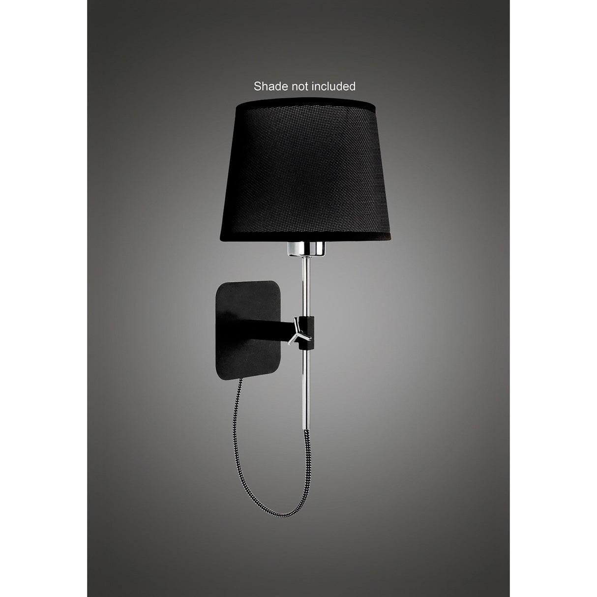 Habana Telescopic 1 Light Wall Light - Black/Chrome (Without Shade)