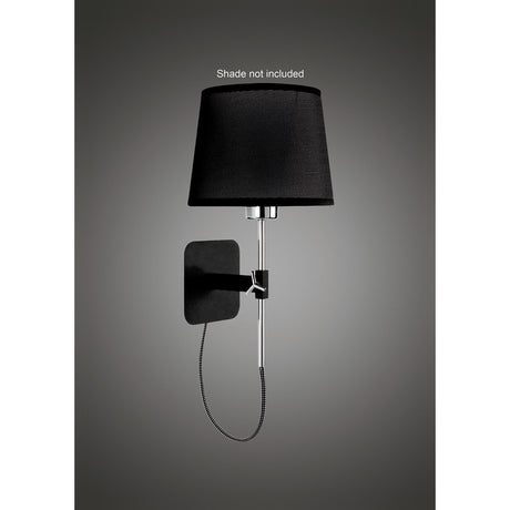 Habana Telescopic 1 Light Wall Light - Black/Chrome (Without Shade)