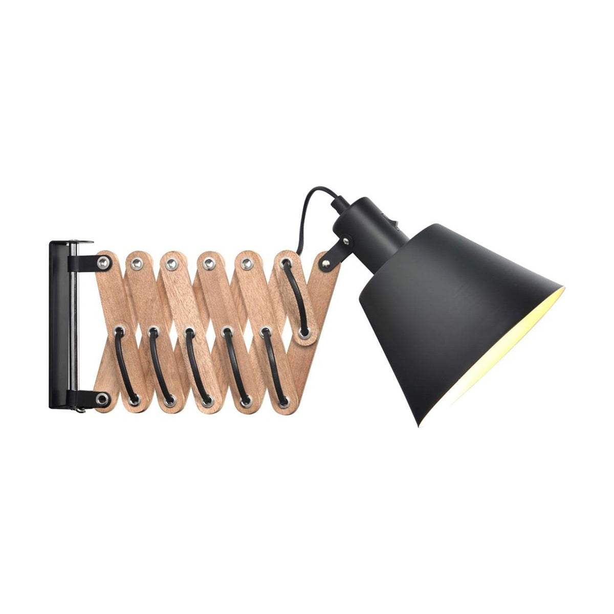 Vintage Oiled Wall Light - Black & Walnut