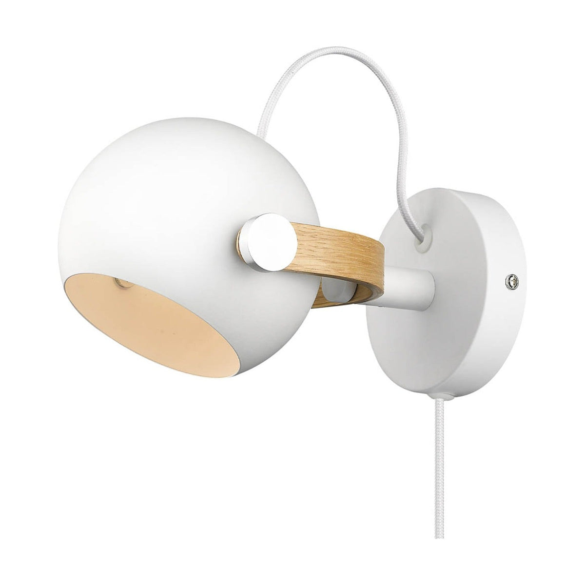 DC Wall Light 12cm - White & Oak