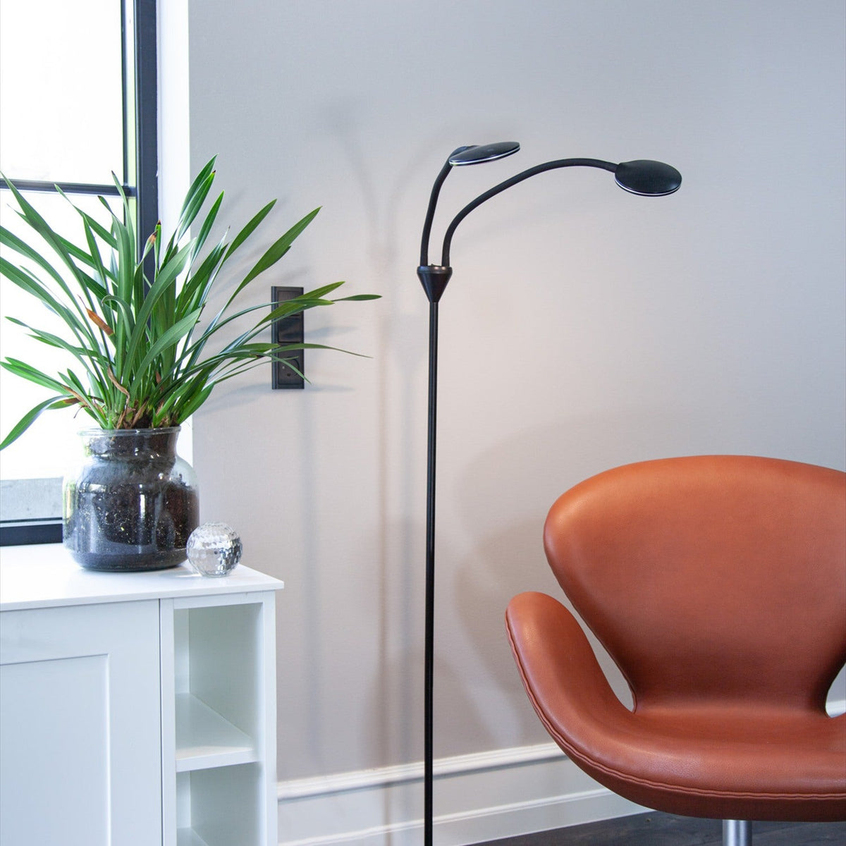 Fix LED 2 Light Floor Lamp 10W - Black