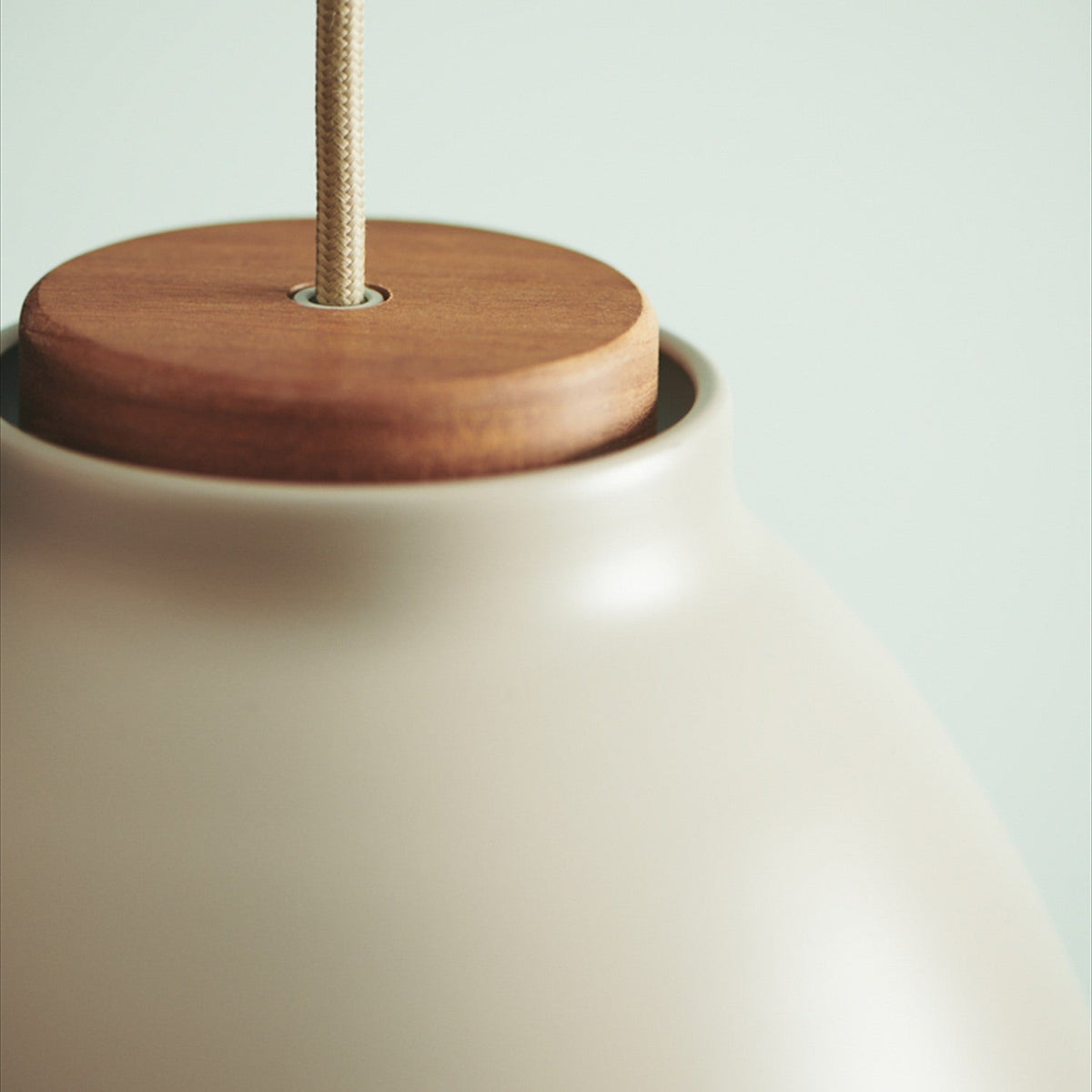 Nivå Level Pendant Light 14cm - Grey & Wood
