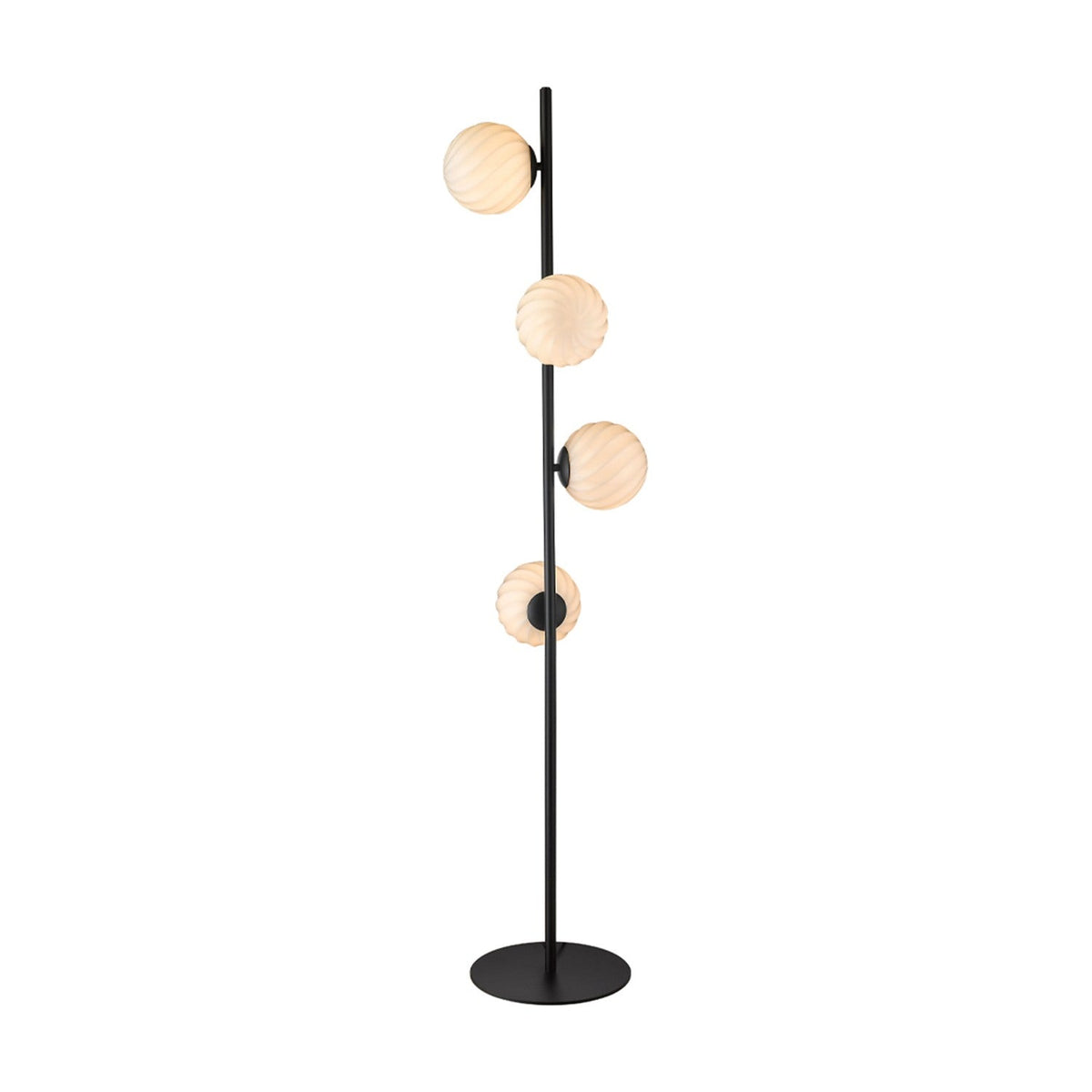 Twist Floor Lamp - Opal & Black