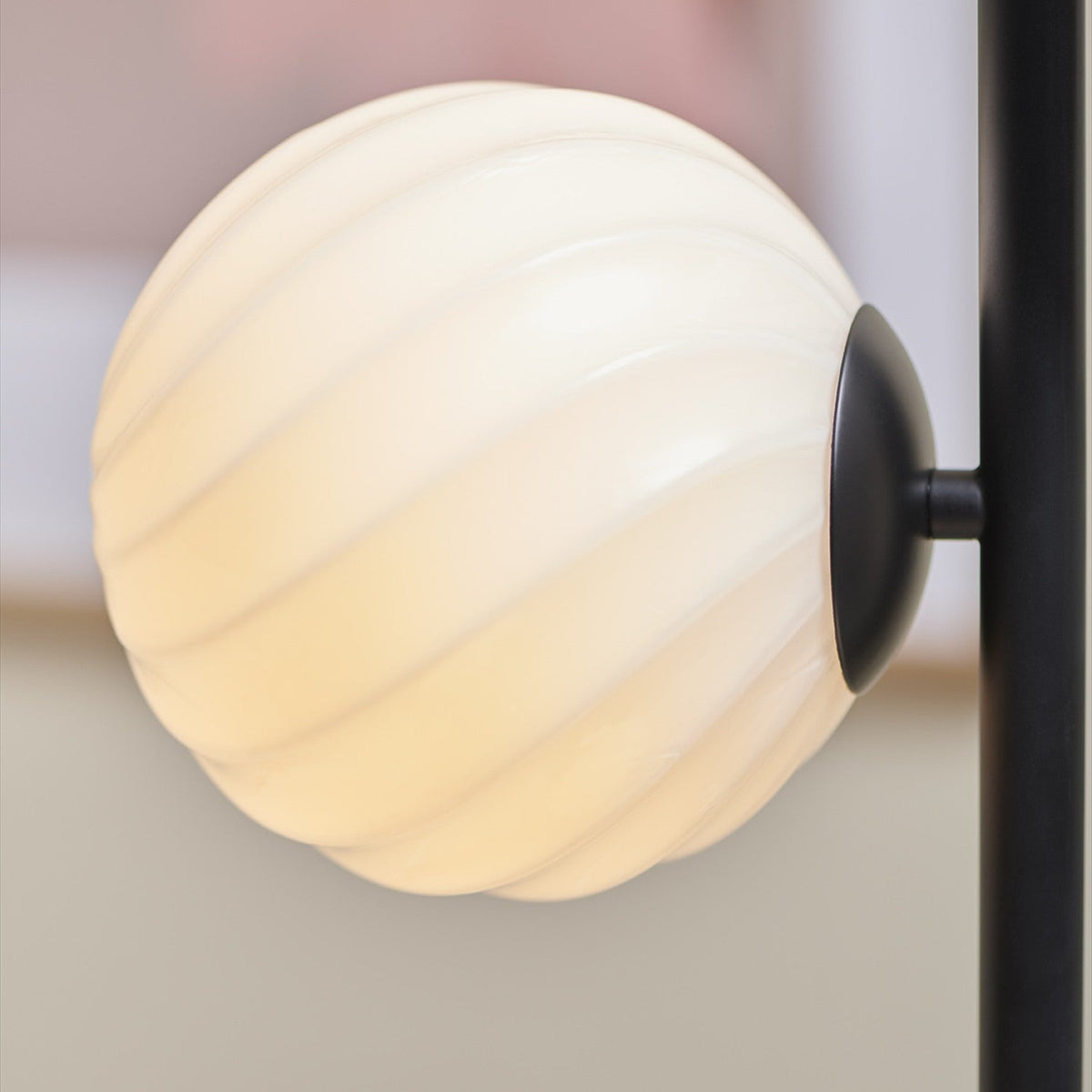 Twist Floor Lamp - Opal & Black