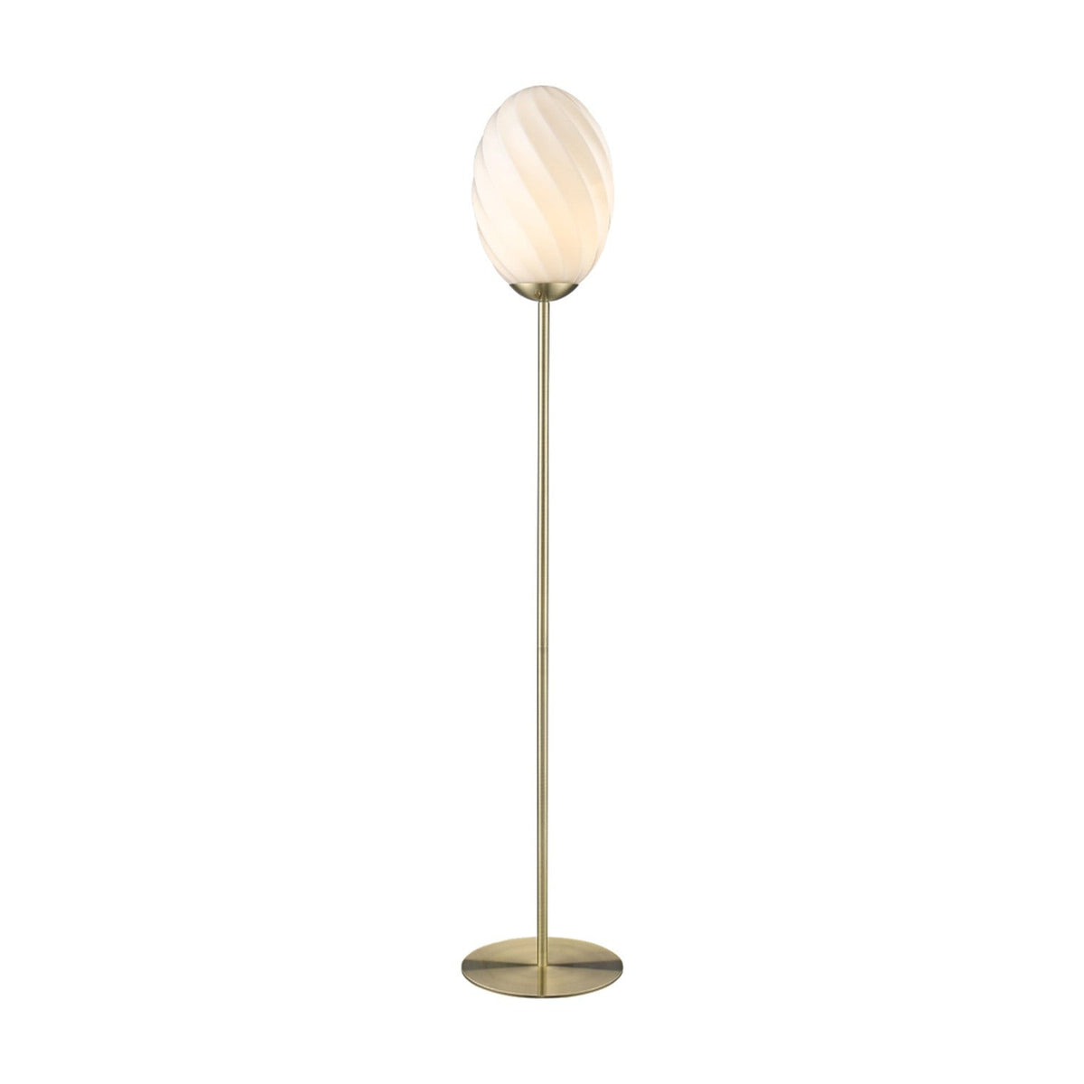 Twist Oval Floor Lamp - Antique Brass