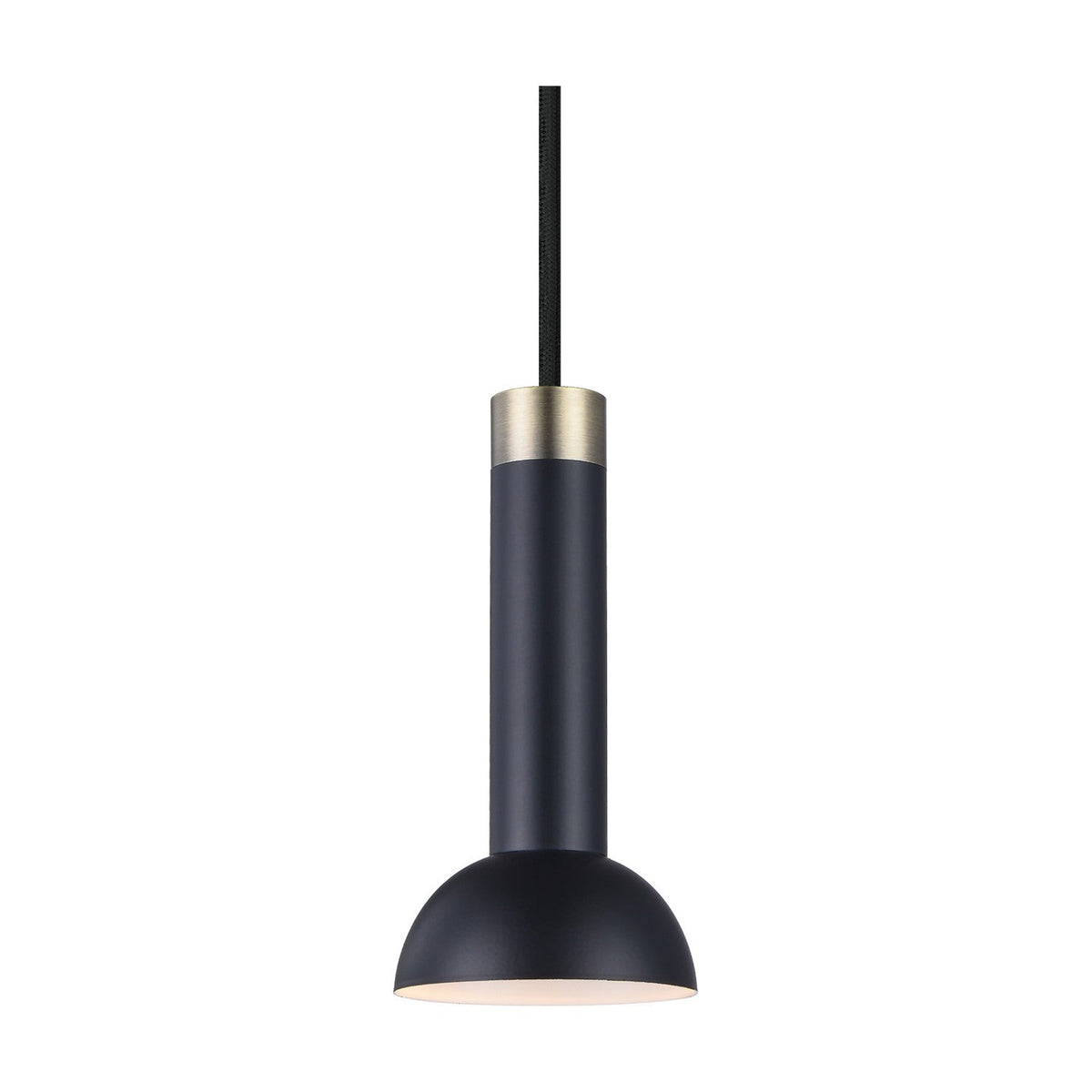 Torch Pendant Light - Black & Antique Brass