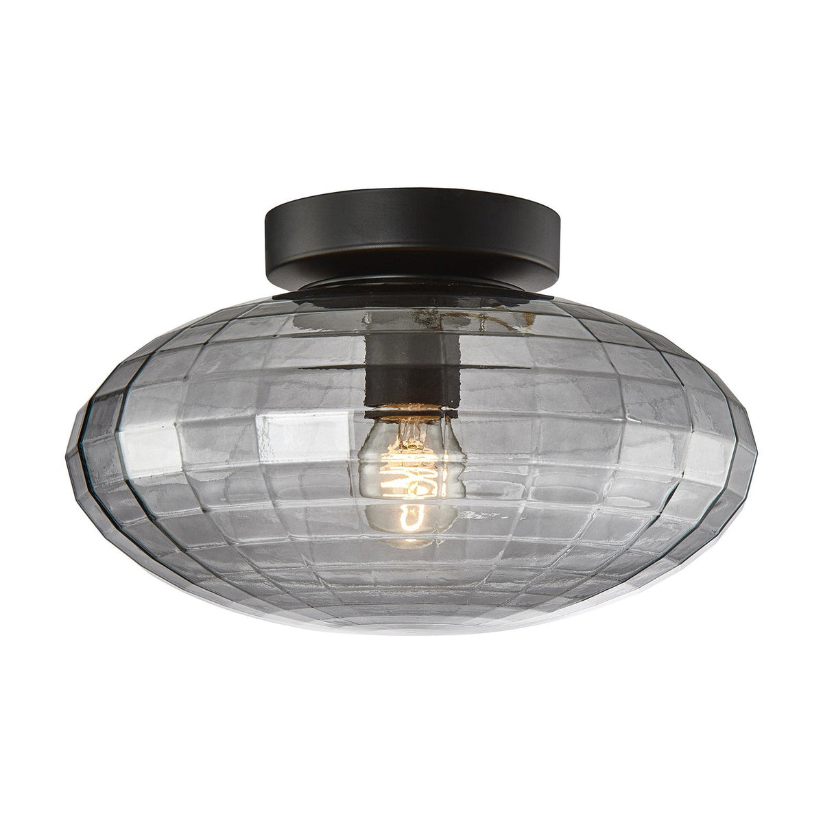Mesh Flush Ceiling Light 28cm - Smoke