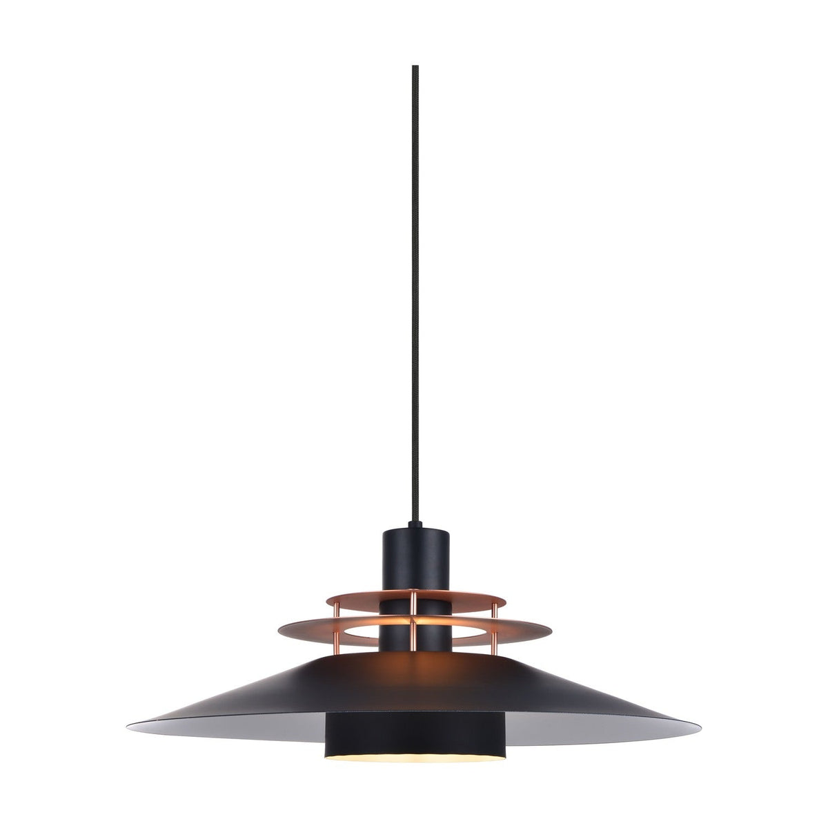Rivoli Pendant Light 50cm - Black & Copper