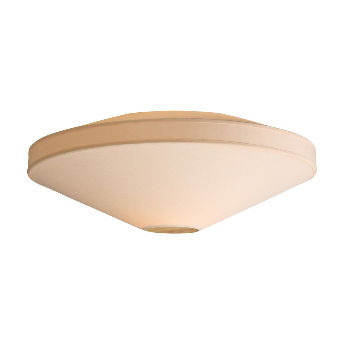 Paris Silk Flush Ceiling Light 40cm in beige, a wide shallow fabric shade with a flat brim and domed centre, shown on a plain white background.