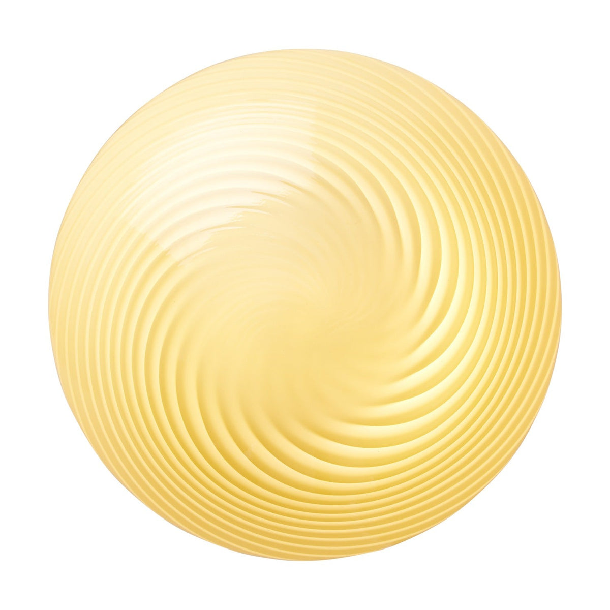 Mini Mush Glass Cable Table Lamp shade shown alone in cream, a wide low glass dome with a spiral fluted twist from crown to rim, on a plain white background.