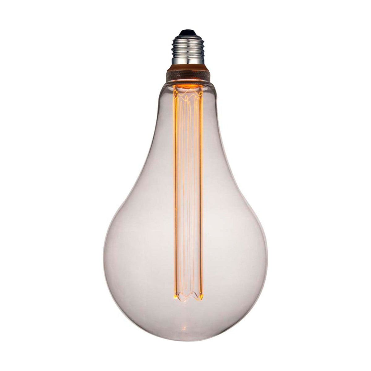 Colors LED XL BLITZ G165 5W Dimmable 3-Step Bulb, a large teardrop-shaped E27 light bulb in clear glass with a tall vertical filament column, shown against a plain white background.