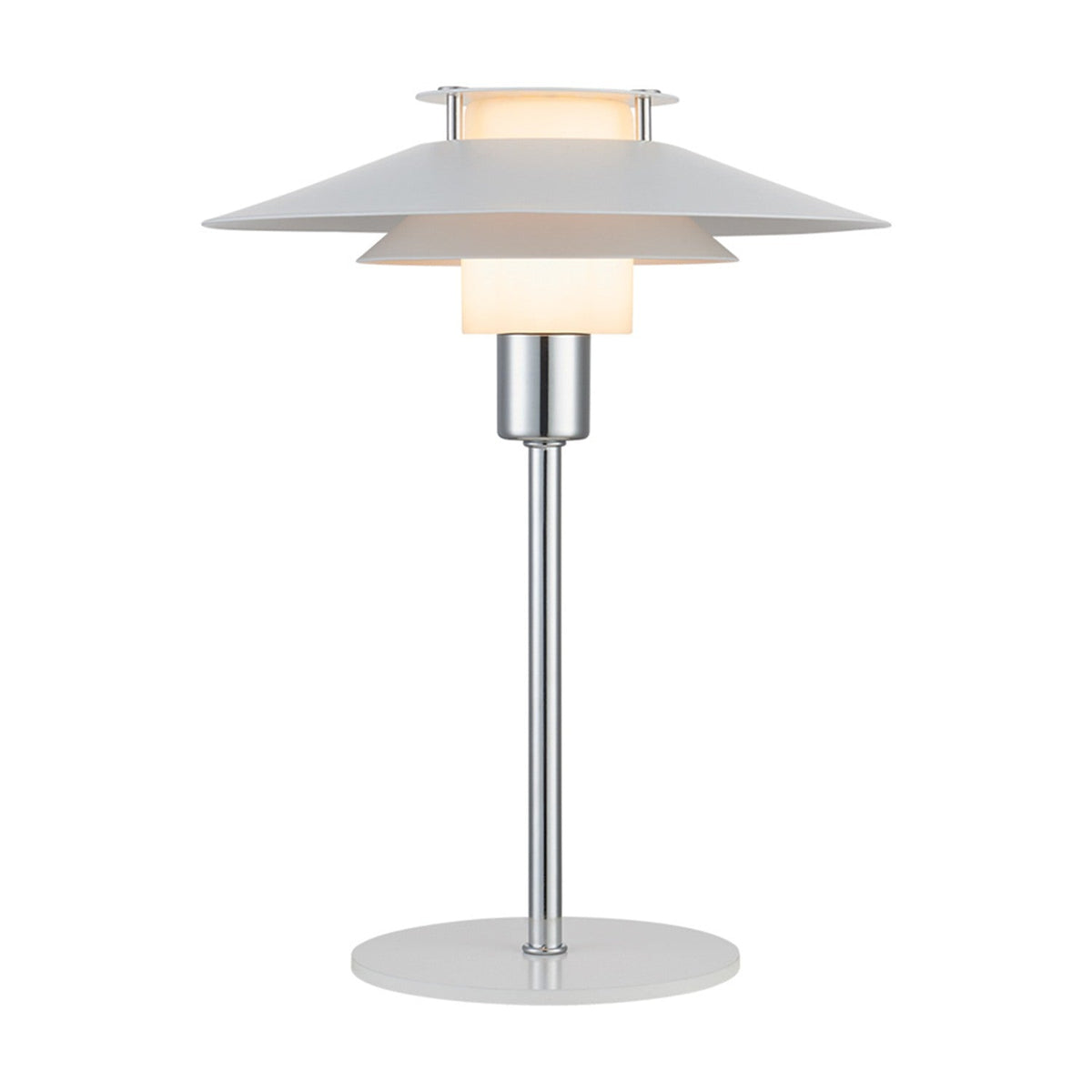 Rivoli Table Lamp 24cm - White & Chrome