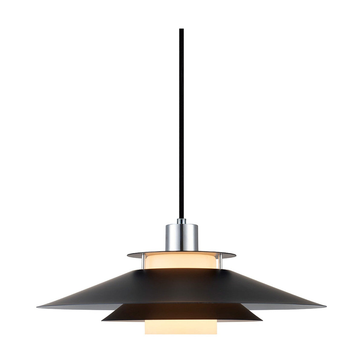 Rivoli Pendant Light 40cm - Black & Chrome