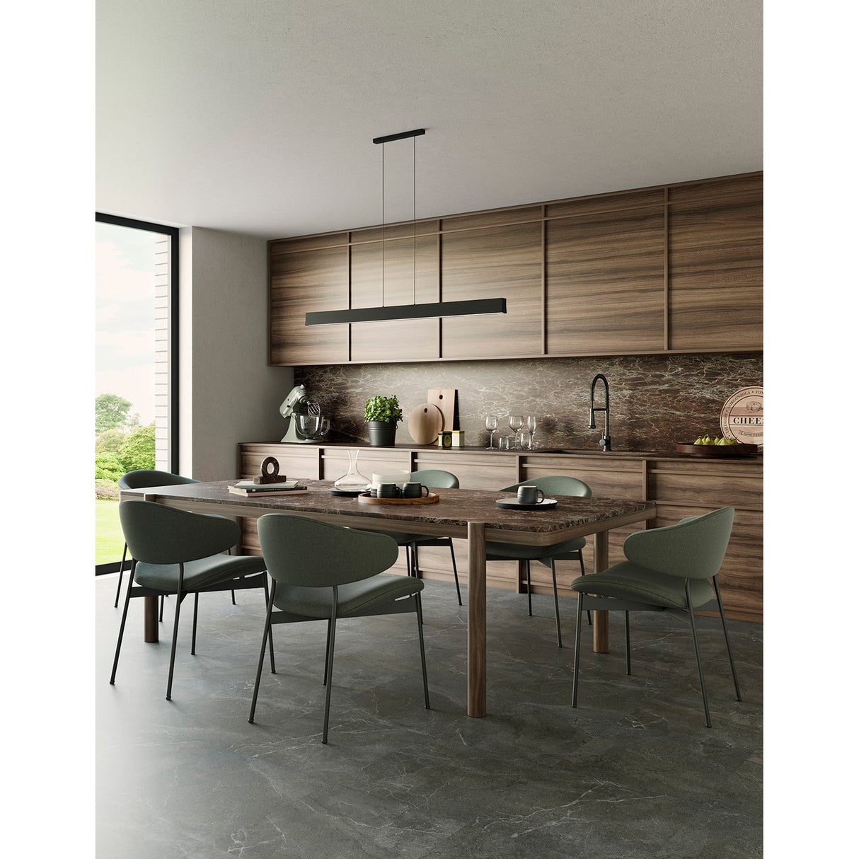 Hanok V3 1.2m LED Linear Suspension Light 38W 4000K - Black