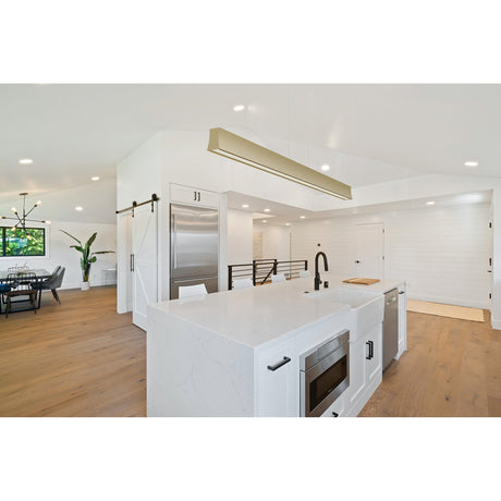 Hanok 1.2m LED Linear Suspension Light 38W 3000K - Sand Brown