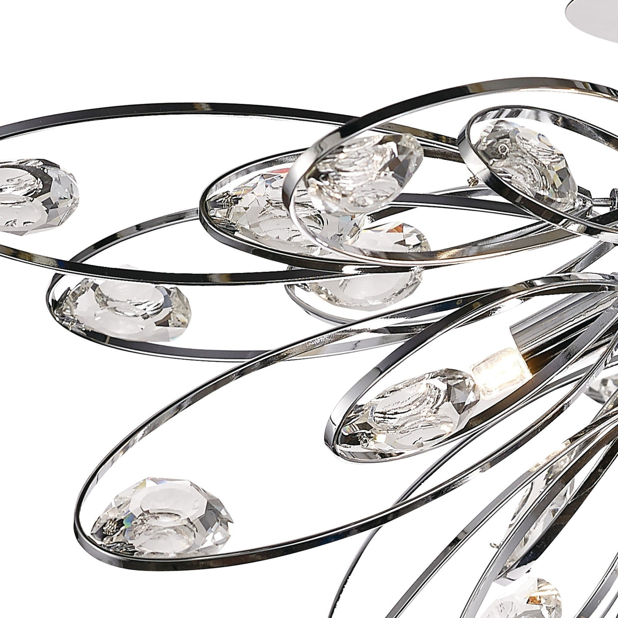 Harlow 6 Light Crystal Semi-Flush Ceiling Light - Polished Chrome