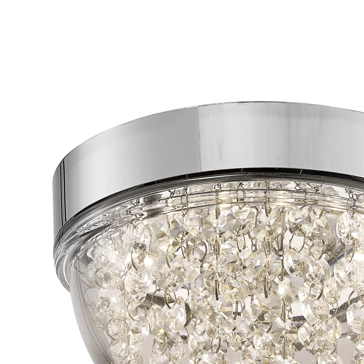 Harper Small LED Crystal Flush Ceiling Light 4000K 6W - Polished Chrome