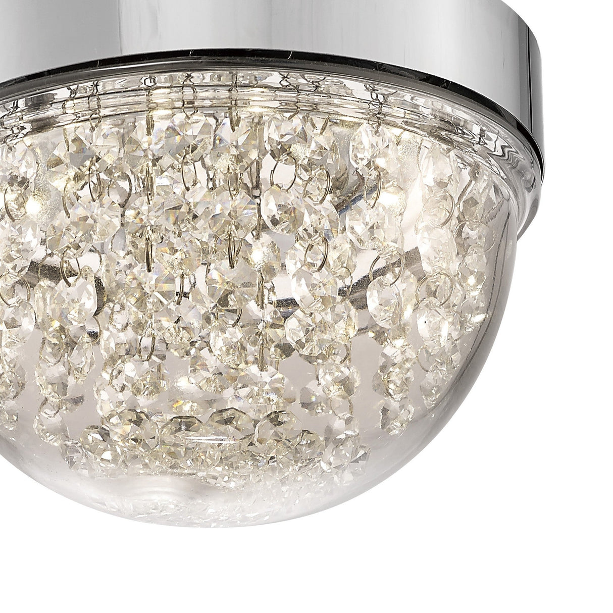 Harper Small LED Crystal Flush Ceiling Light 4000K 6W - Polished Chrome