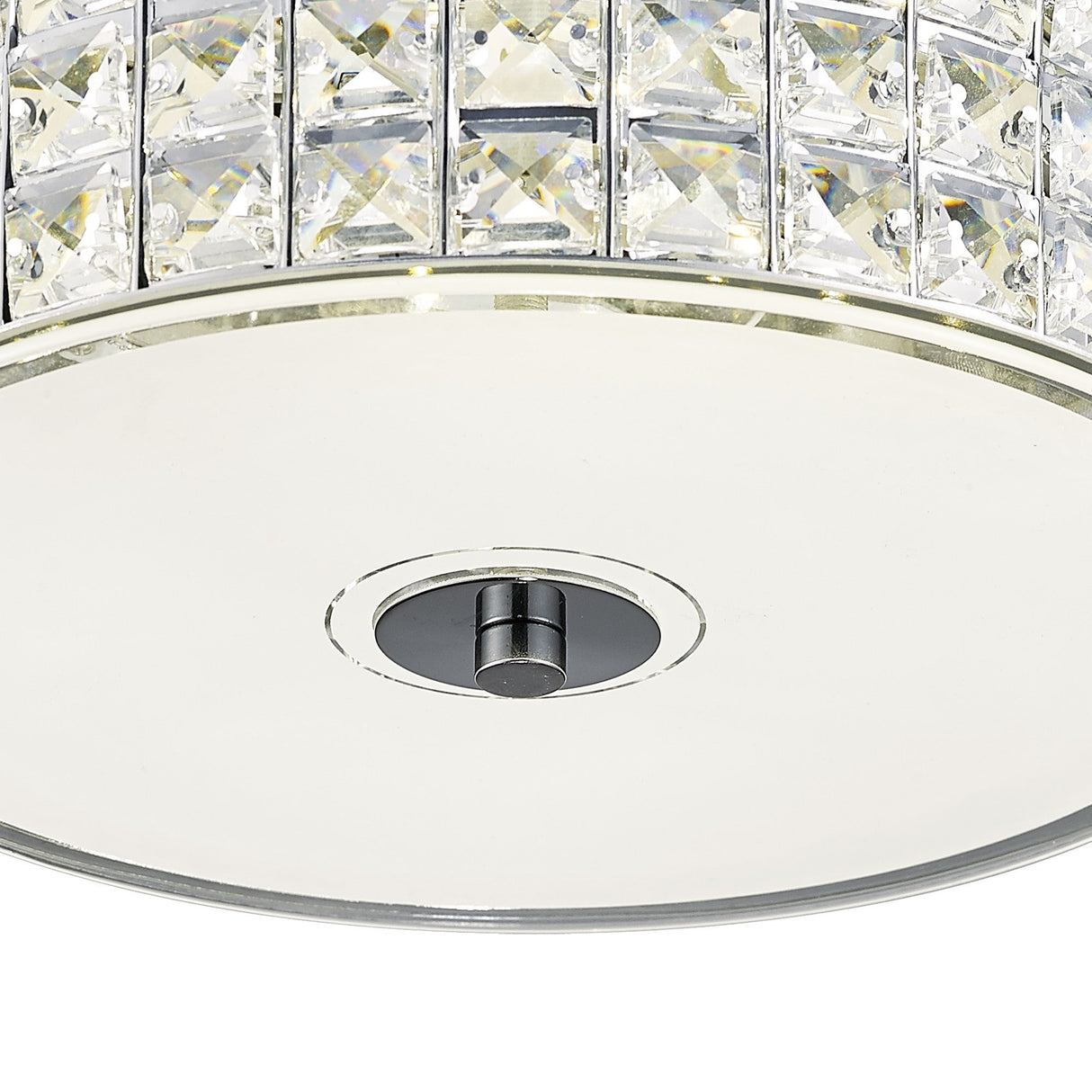 Hawthorne Round LED Crystal Flush Ceiling Light 4000K 18W - Polished Chrome