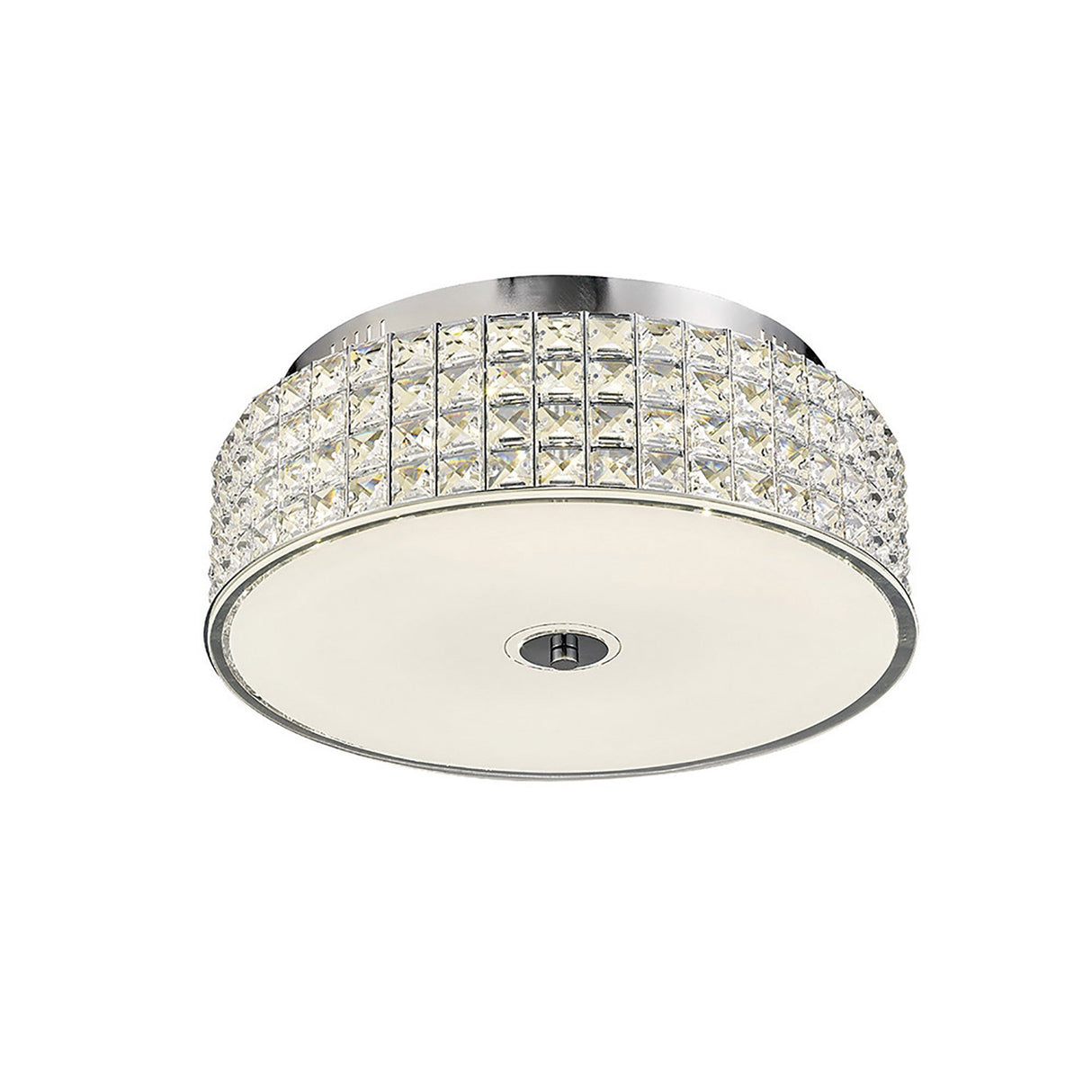 Hawthorne Round LED Crystal Flush Ceiling Light 4000K 30W - Polished Chrome