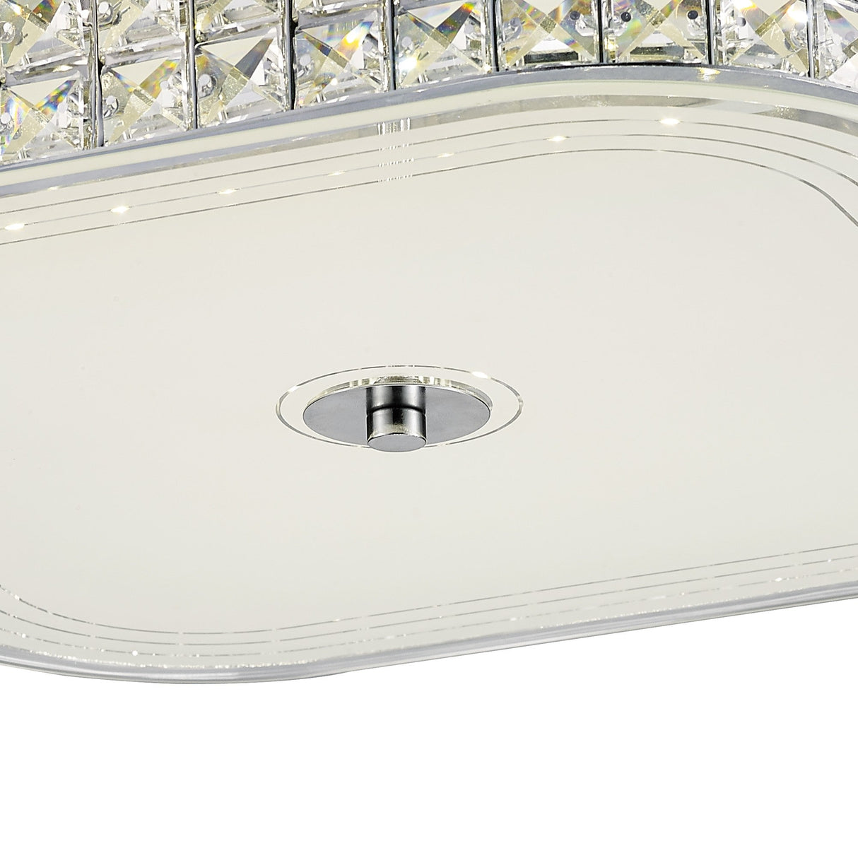 Hawthorne Square LED Crystal Flush Ceiling Light 4000K 30W - Polished Chrome