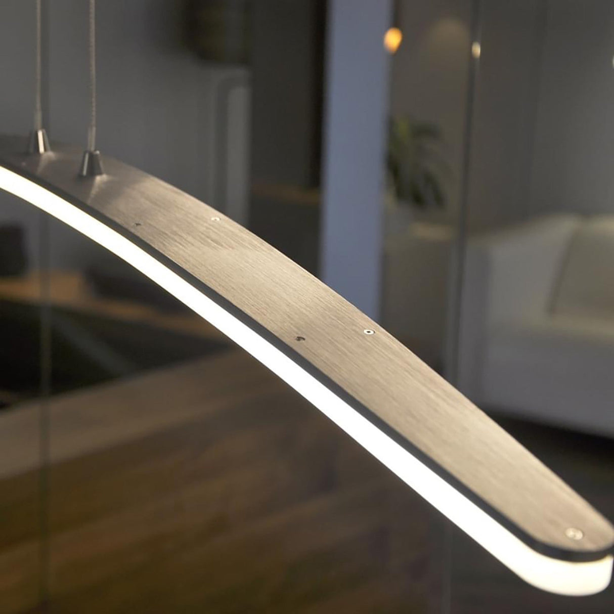 Hemisferic 110cm LED Linear Suspension Light 28W 3000K Bar - Chrome