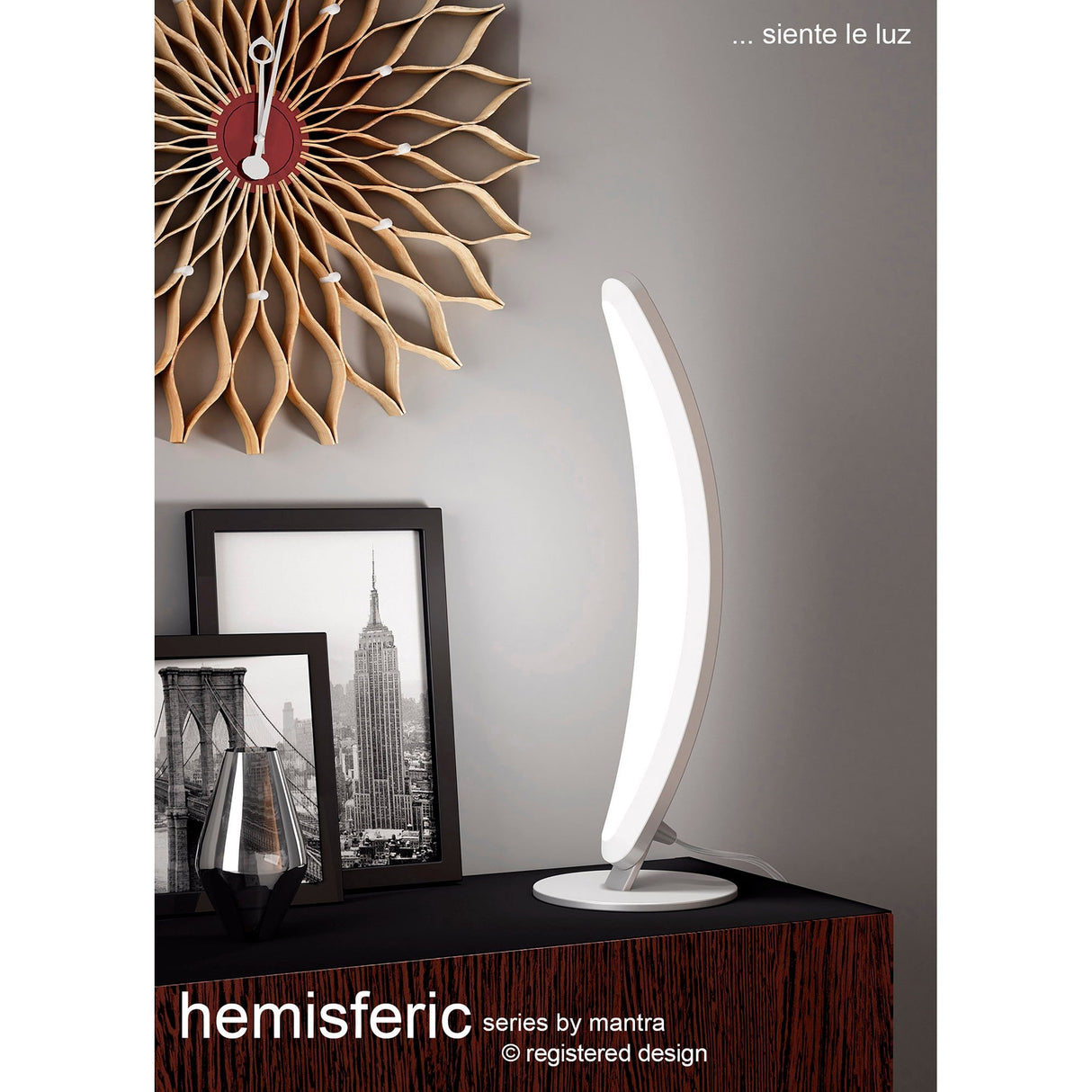 Hemisferic LED Table Lamp 6W 3000K - Satin Aluminium
