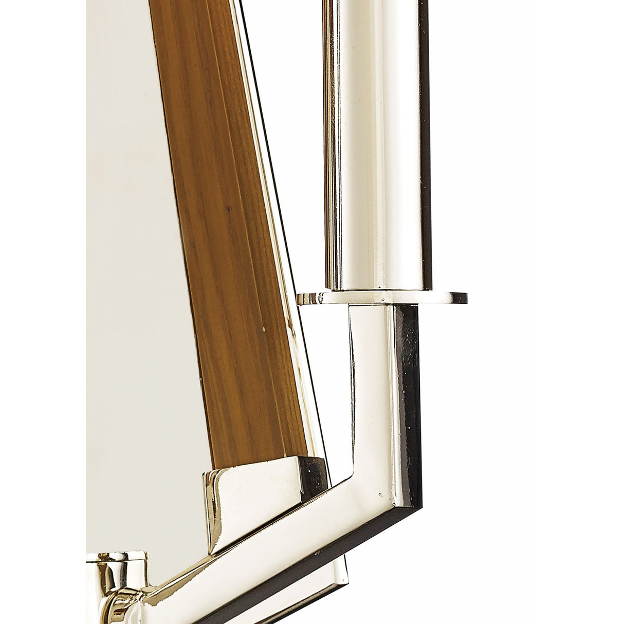 Hilton 2 Light Wood Wall Light - Nickel & Taupe