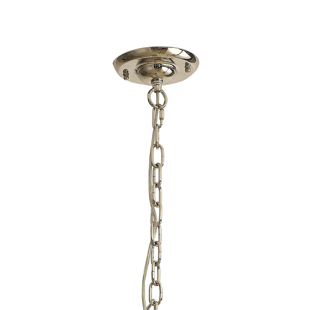 Hilton 81cm Octagonal 8 Light Wood Chandelier - Nickel & Taupe