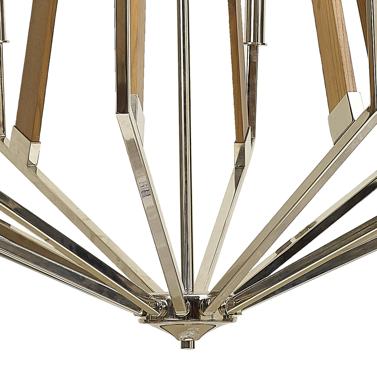 Hilton 121cm 2 Tier 18 Light Wood Chandelier - Nickel & Taupe